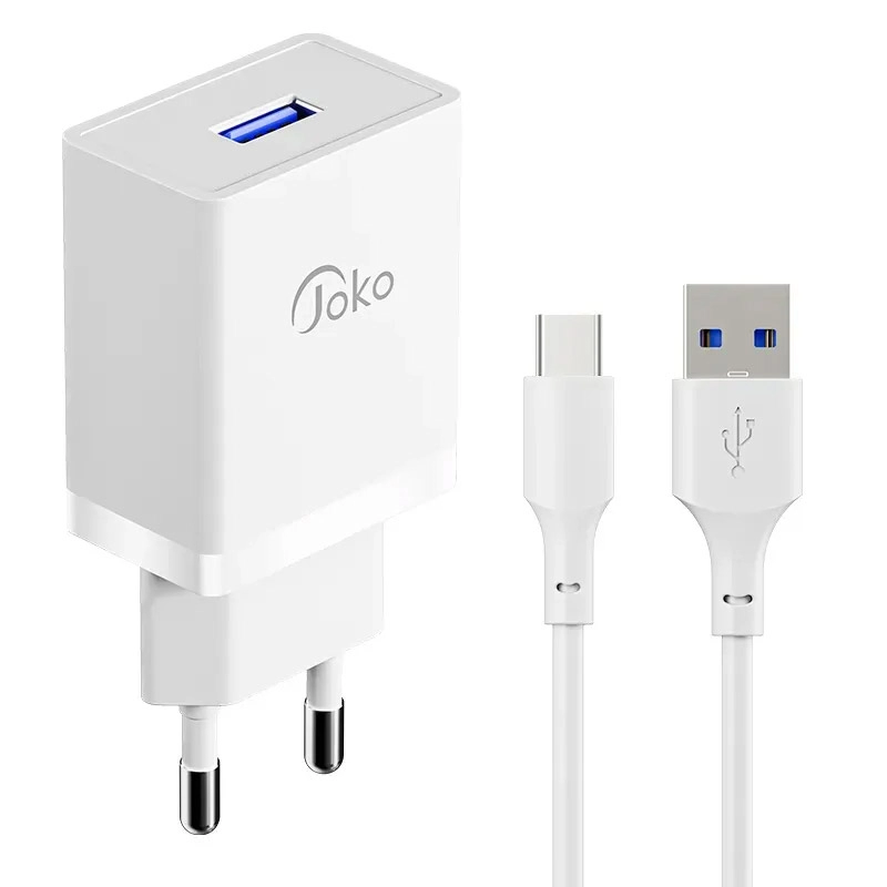 Punjac Joko JK77 2.4A sa kablom USB na Type-C beli 1m